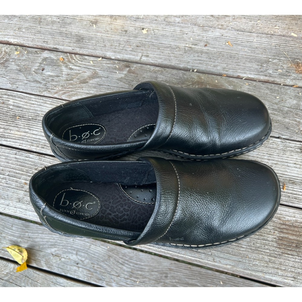 b.o.c. Leather Comfort clogs, size 10